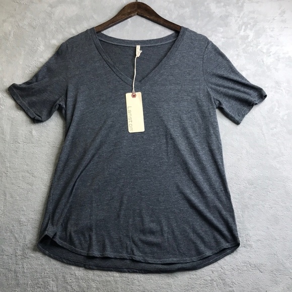 Lantston Dark Gray V-Neck Tee Size M  New with tag - Picture 1 of 10